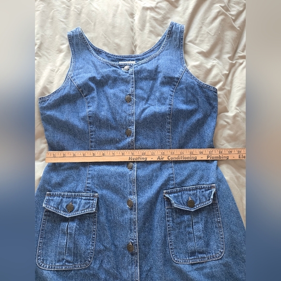 VTG St. Johns Bay Denim Button-Down Sleeveless  Dress - Picture 4 of 6